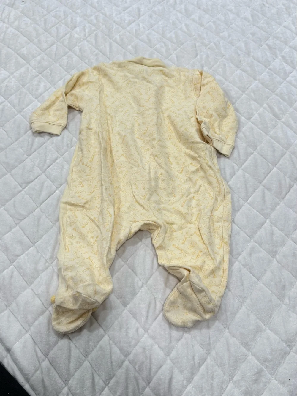 Yellow Giraffe Footed One-Piece for Baby — 